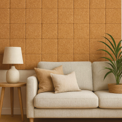 Čalouněn� n�stěnn� panel z př�rodn�ho korku CUBE 30x30 cm