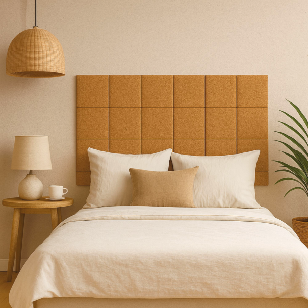 Čalouněn� n�stěnn� panel z př�rodn�ho korku CUBE 30x30 cm