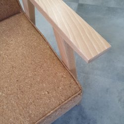Sessel aus Naturkork und Buchenholz 60x68x83cm
