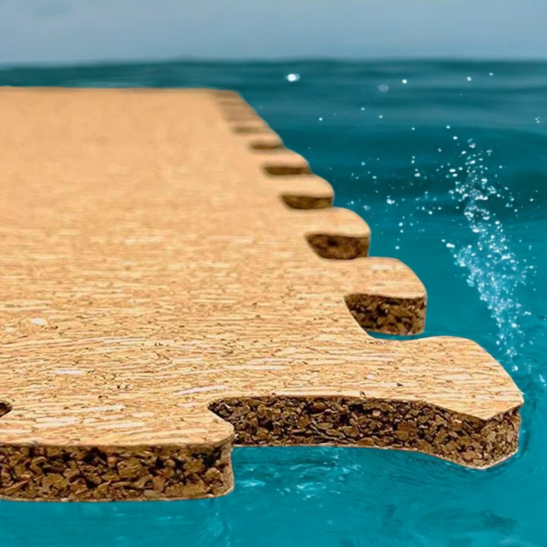 Waterdichte natuurkurkpuzzels 6x300x300mm - vloer voor kinderen, gym, oefeningen, sauna, enz.
