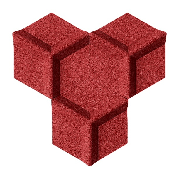 Unique and decorative RED cork wall tiles 3D HONEYCOMB