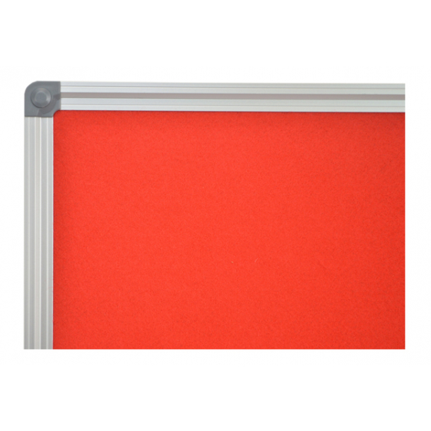 RED textile notice board 90x120cm with an aluminium DecoLine frame