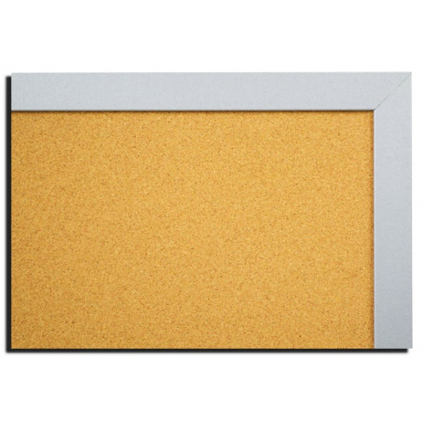SILVER MDF framed cork pin board 45x60cm