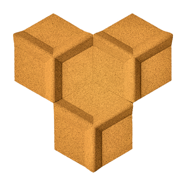 Unique and decorative YELLOW cork wall tiles 3D HONEYCOMB