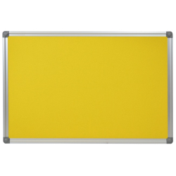 YELLOW cork memo board 50x80cm with an aluminium DecoLine frame
