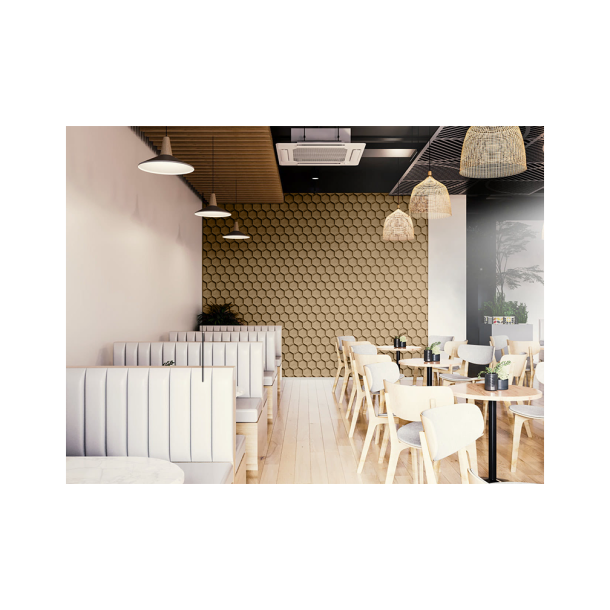 Sughero per pareti IVORY (RAL 1015) 3D HONEYCOMB