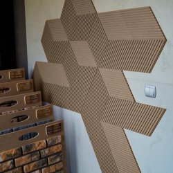 Liege mural GRIS BEIGE (RAL 1019) 3D STRIPE