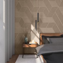 Liege mural GRIS BEIGE (RAL 1019) 3D STRIPE