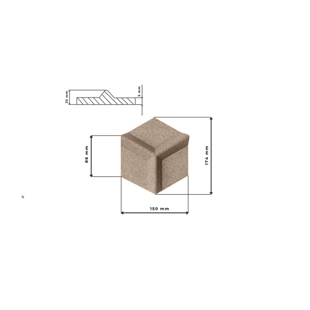 Sughero per pareti GRIGIO BEIGE (RAL 7006) 3D HONEYCOMB