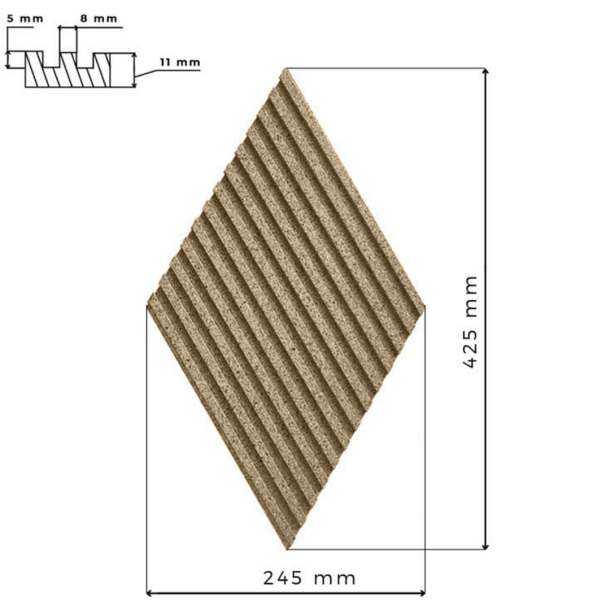3D STRIPE BEIGE (RAL1001) - dekorative und exklusive Korkwand