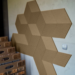 3D STRIPE BEIGE (RAL1001) - dekorative und exklusive Korkwand