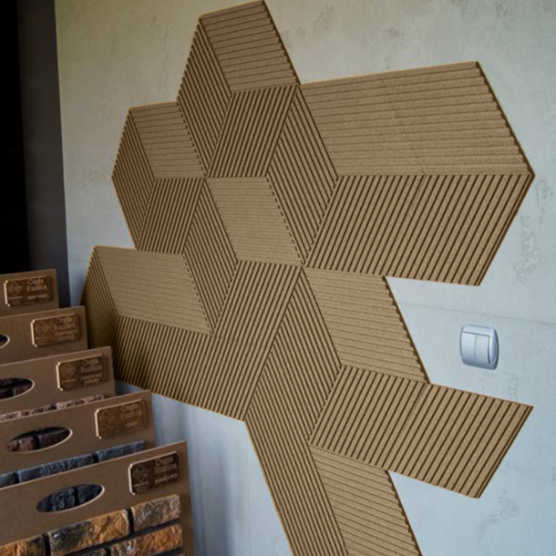 3D STRIPE BEIGE (RAL1001) - dekorative und exklusive Korkwand