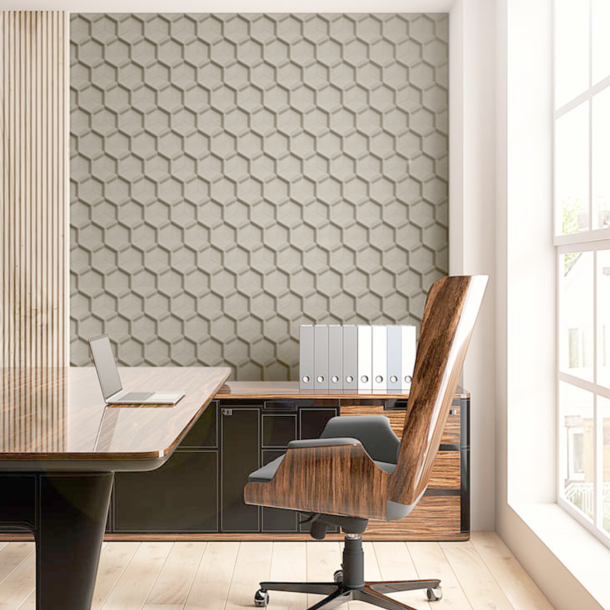 Sughero per pareti BIANCA (RAL 9001) 3D HONEYCOMB