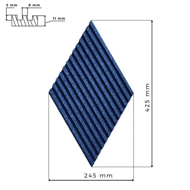 3D STRIPE BLAU - exklusiver und dekorativer Wandkork