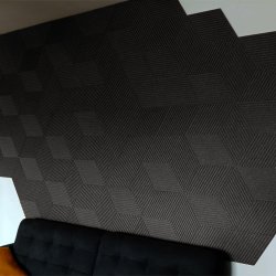 Unique and decorative BLACK (RAL 7021) cork wall tiles 3D STRIPE