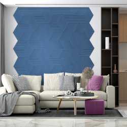 3D STRIPE BLAU - exklusiver und dekorativer Wandkork