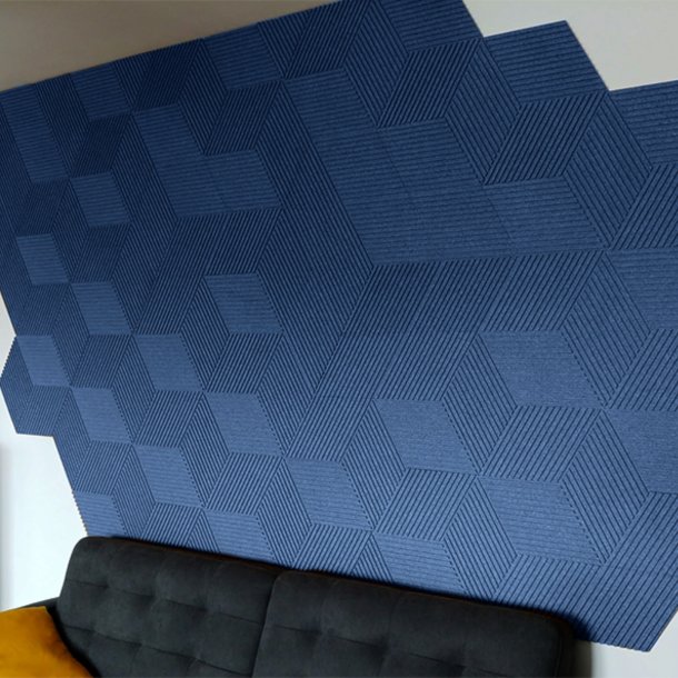 3D STRIPE BLAU - exklusiver und dekorativer Wandkork