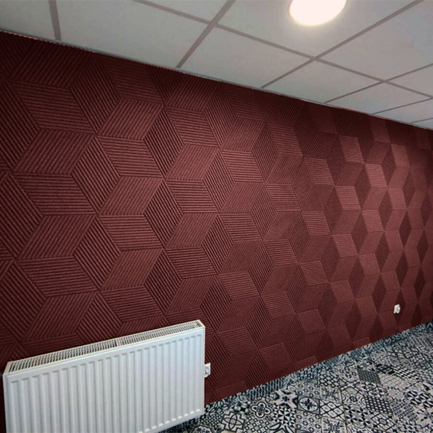 Liege mural BORDEAUX (RAL 3004) 3D STRIPE