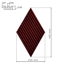 Liege mural BORDEAUX (RAL 3004) 3D STRIPE