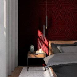 Liege mural BORDEAUX (RAL 3004) 3D STRIPE