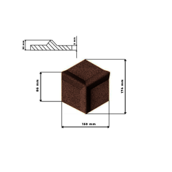 Sughero per pareti MARRONE 3D HONEYCOMB
