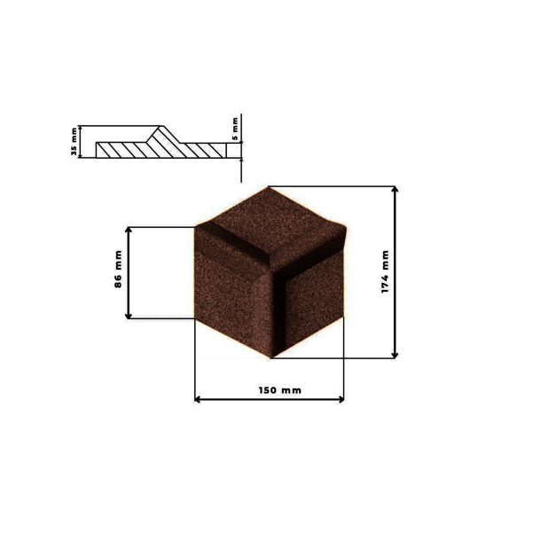 Sughero per pareti MARRONE 3D HONEYCOMB