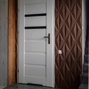 Unique and decorative BROWN cork wall tiles 3D LINE