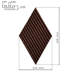 Decoratieve kurkwand BRUIN 3D STRIPE