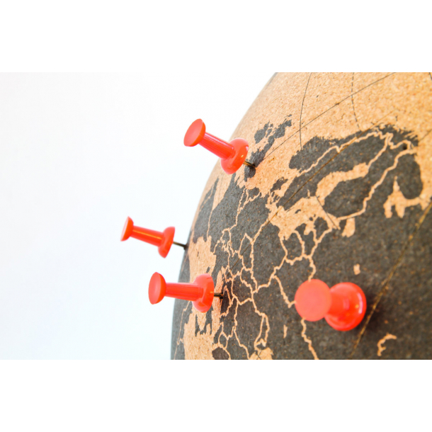 Large black natural cork globe 25cm - perfect for any globetrotter and travel enthusiast!