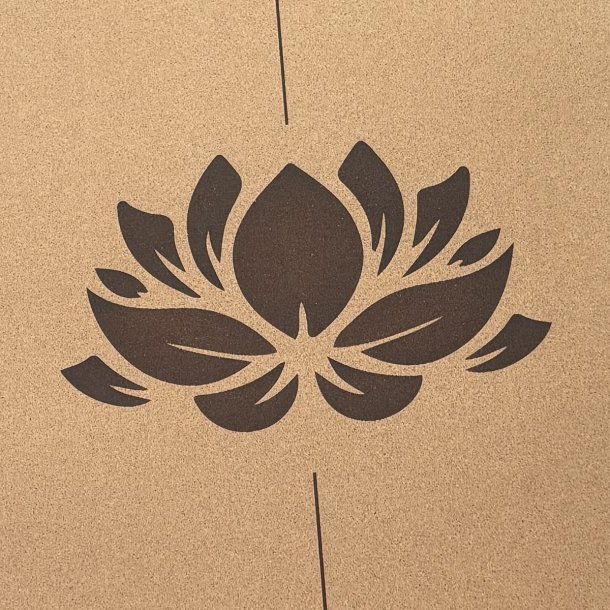 Kork-Yogamatte 61x183cm mit Lotusblumen-Musterdruck