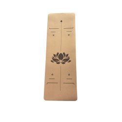 Kurken yogamat 61x183cm met een lotusbloempatroonprint