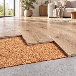Zemin Kaplama Altlığı Mantar Rulosu 1,8mm x 1m x 1m T�m Zemin T�rleri İ�in
