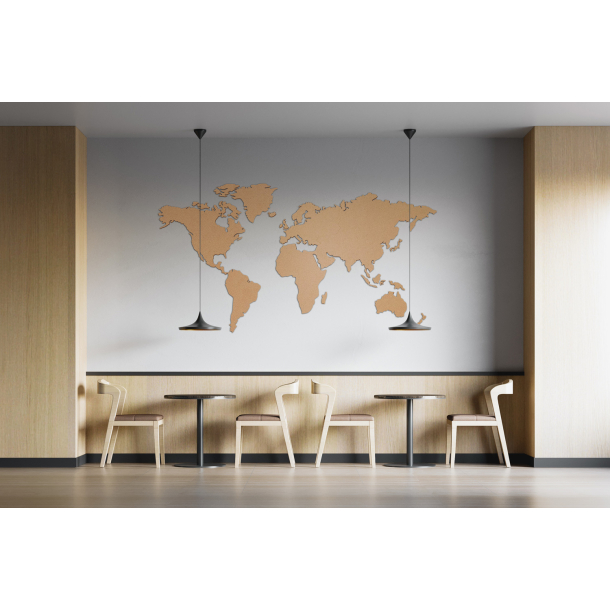 World map cork board 107x200cm - World map cork boards & cork globes -  Experts in cork products!