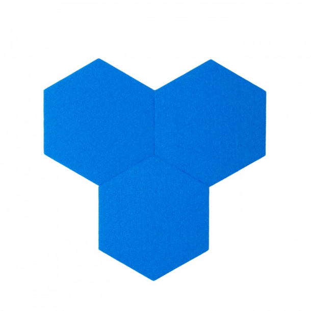 Decorative self-adhesive hexagon DECORK "FELT-line" blue