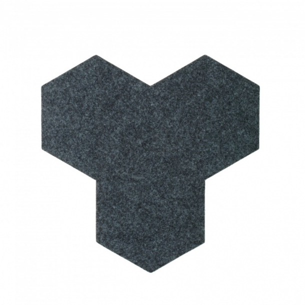 Decorative self-adhesive hexagon DECORK "FELT-line" dark grey
