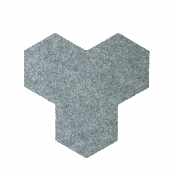 Decorative self-adhesive hexagon DECORK "FELT-line" light grey