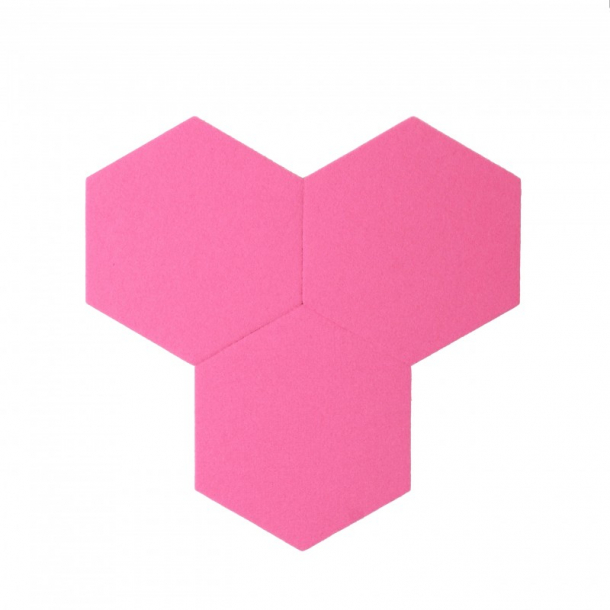 Decorative self-adhesive hexagon DECORK "FELT-line" pink