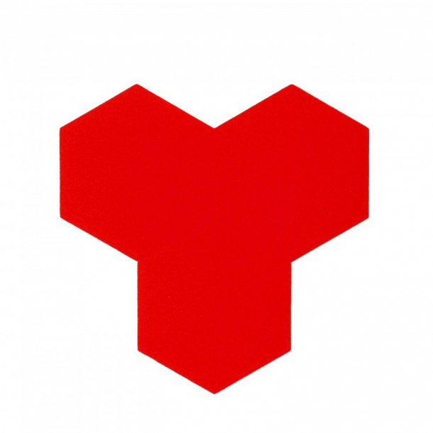Decorative self-adhesive hexagon DECORK "FELT-line" red