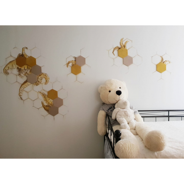 Plaque de lige dcoration autocollant DECORK "TEXTIL-line" d'or