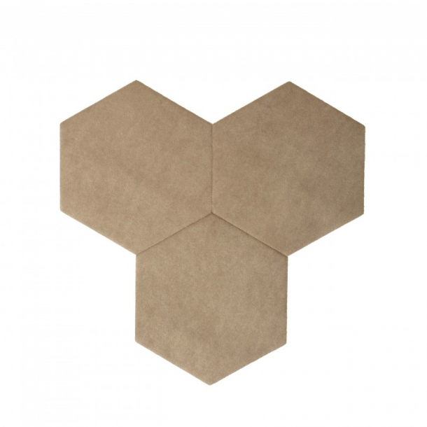 Decorative self-adhesive hexagon DECORK "TEXTIL-line" light brown
