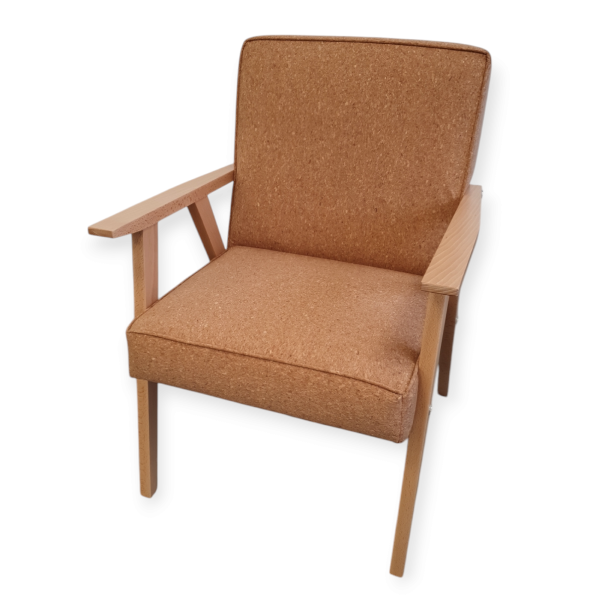 Natural cork and beech wood armchair 60x68x83cm - Natural cork furniture - Experts in cork products!