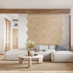 Liege mural IVOIRE (RAL 1015) 3D STRIPE