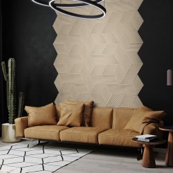 Liege mural IVOIRE (RAL 1015) 3D STRIPE