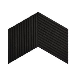 Unique and decorative BLACK (RAL 7021) cork wall tiles 3D STRIPE