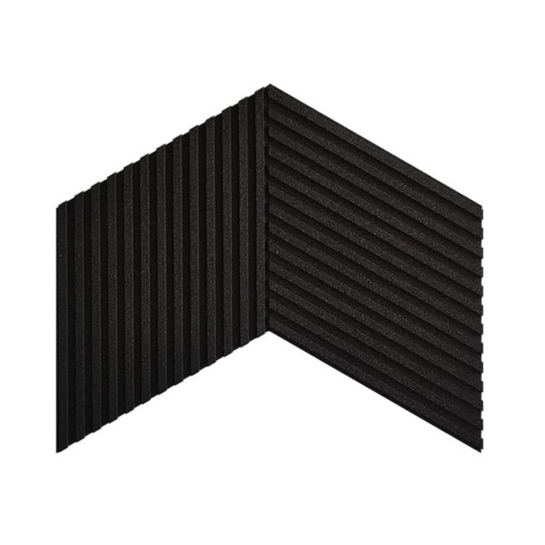 Unique and decorative BLACK (RAL 7021) cork wall tiles 3D STRIPE