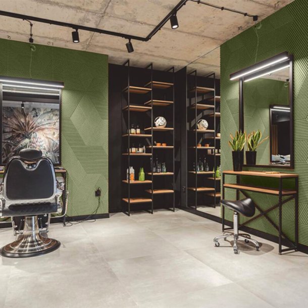 Unique and decorative GREEN cork wall tiles 3D STRIPE