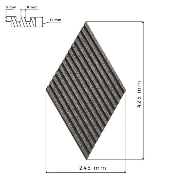 Liege mural GRIS 3D STRIPE