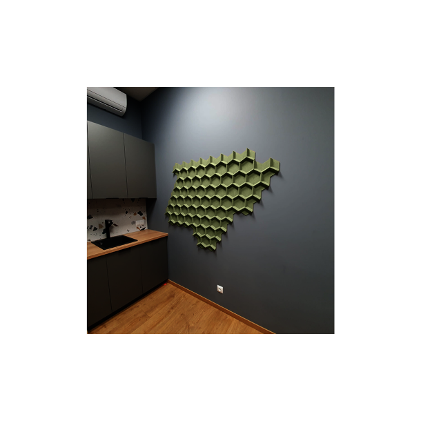 Pluta decorativa VERDE 3D HONEYCOMB