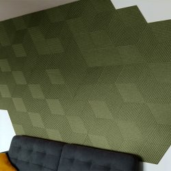 Unique and decorative GREEN cork wall tiles 3D STRIPE