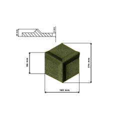 Pluta decorativa VERDE 3D HONEYCOMB